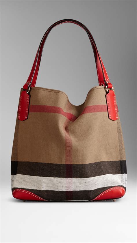 burberry leather tote bag|Burberry medium canvas check tote.